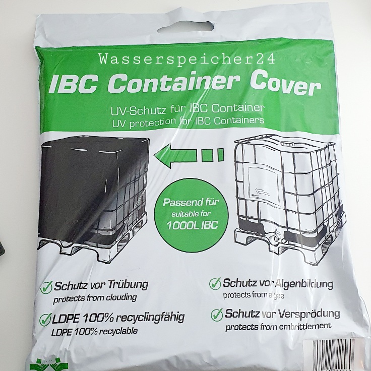 Abdeckhaube für 1000l IBC Container - Onlineshop - Wasserspeicher24.de